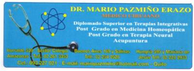 DR. MARIO PAZMIÑO ERAZO – MEDICO CIRUJANO